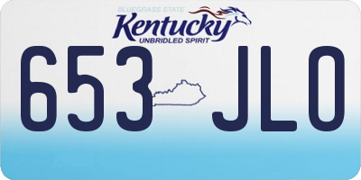 KY license plate 653JLO