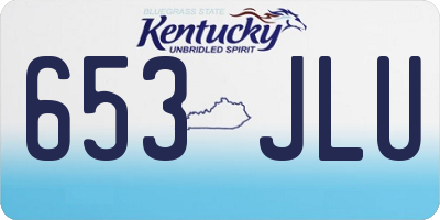 KY license plate 653JLU