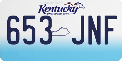 KY license plate 653JNF