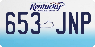 KY license plate 653JNP