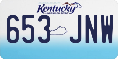 KY license plate 653JNW