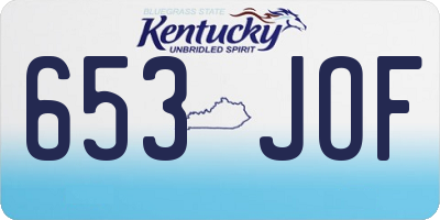 KY license plate 653JOF