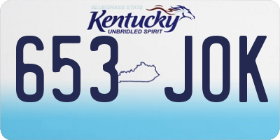 KY license plate 653JOK