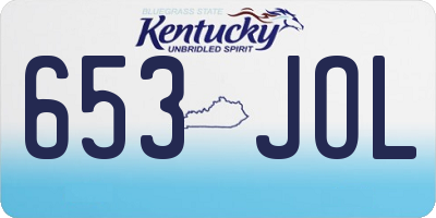 KY license plate 653JOL