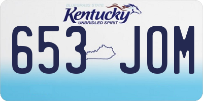 KY license plate 653JOM