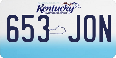 KY license plate 653JON