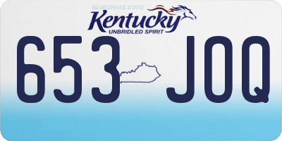 KY license plate 653JOQ