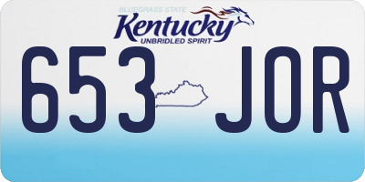KY license plate 653JOR