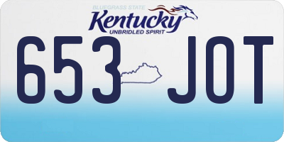 KY license plate 653JOT