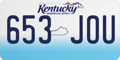 KY license plate 653JOU