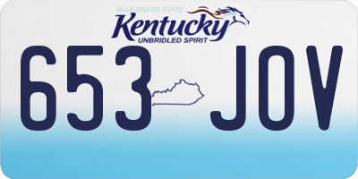 KY license plate 653JOV