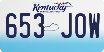 KY license plate 653JOW