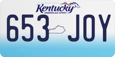 KY license plate 653JOY