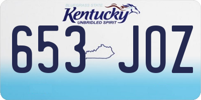 KY license plate 653JOZ