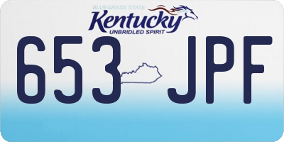 KY license plate 653JPF