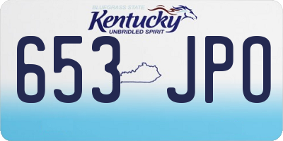 KY license plate 653JPO