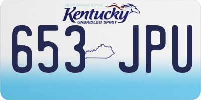 KY license plate 653JPU
