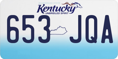KY license plate 653JQA