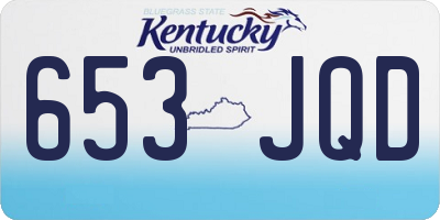 KY license plate 653JQD