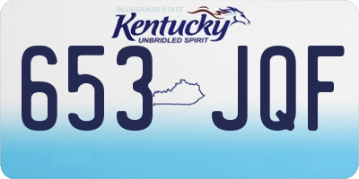 KY license plate 653JQF