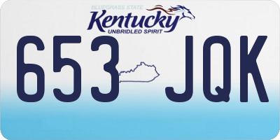 KY license plate 653JQK