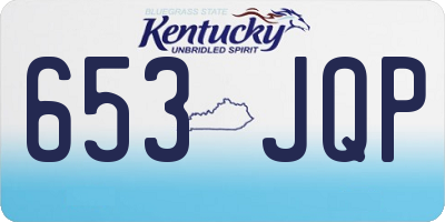 KY license plate 653JQP