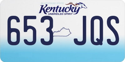 KY license plate 653JQS