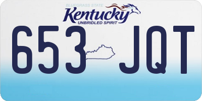 KY license plate 653JQT