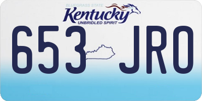 KY license plate 653JRO