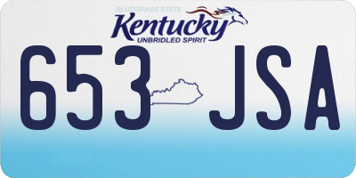 KY license plate 653JSA