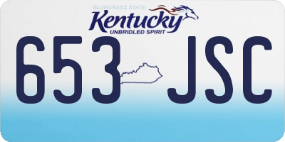 KY license plate 653JSC
