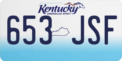 KY license plate 653JSF
