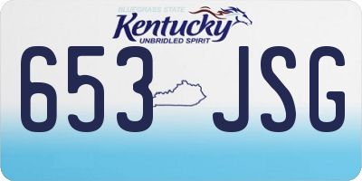 KY license plate 653JSG
