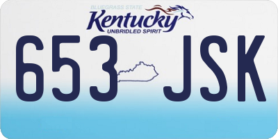 KY license plate 653JSK