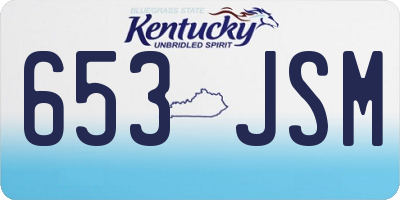 KY license plate 653JSM