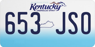 KY license plate 653JSO
