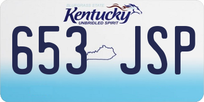 KY license plate 653JSP