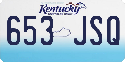 KY license plate 653JSQ
