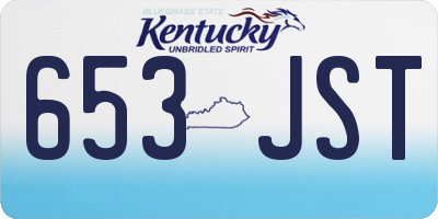 KY license plate 653JST