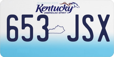 KY license plate 653JSX