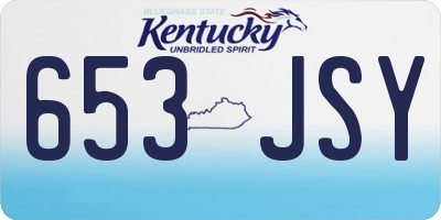 KY license plate 653JSY