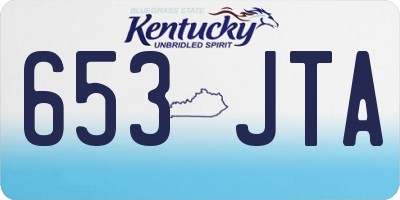 KY license plate 653JTA