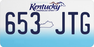KY license plate 653JTG