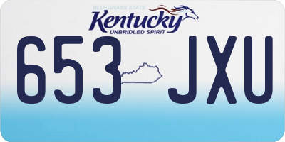 KY license plate 653JXU