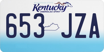 KY license plate 653JZA