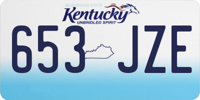 KY license plate 653JZE