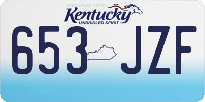 KY license plate 653JZF