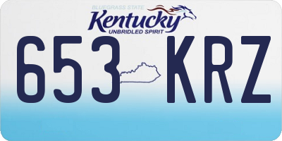 KY license plate 653KRZ