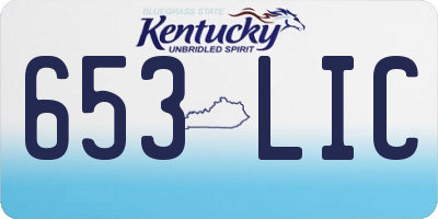 KY license plate 653LIC
