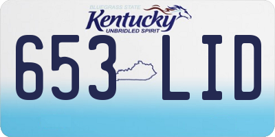 KY license plate 653LID